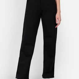 broadstar Women Loose Fit Black Lycra Blend Trousers-picture-42