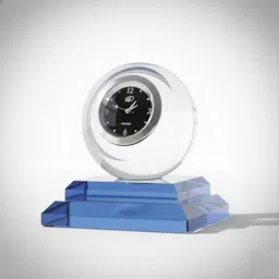 mjingle Clear Crystal Desk Lamp Clock With Elegant Round Design Table Lamp image 3