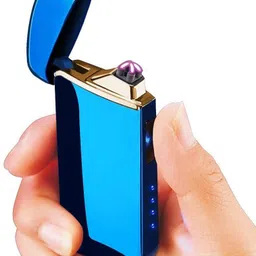 Kingdom Plasma Fire Coil Double Arc With 4 LED Color Battery Indication & Heavy Metal Body | Micro USB Charging Cable Cigarette Lighter image 2