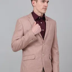 cantabil Men Solid Single Breasted Formal Blazer image 5