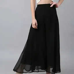 alyana creation Women Relaxed White Georgette Trousers image 1