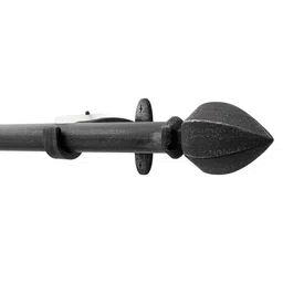 deco window Black Iron Solid (144 Inches) Curtain Rod with Accessories image 4