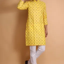 darkchill Men Printed Cotton Blend Straight Kurta image 5