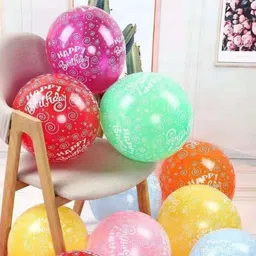 party land inc. Solid Happy Birthday Latex Rubber Balloon, Pack Of 30, Multicolour Balloon-picture-28