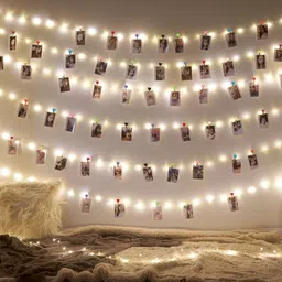 medecor 50 LEDs 4.98 m Gold Flickering String Rice Lights image 3