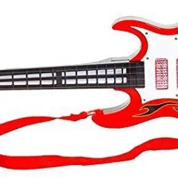 sambaby Music Toy Guitar Red and Black Battery Operated Music and Lights Guitar for Kids image 2