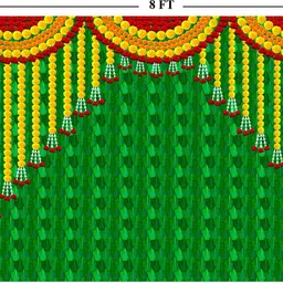 harshad creation Banana Backdrop Decoration Pooja Cloth image 2