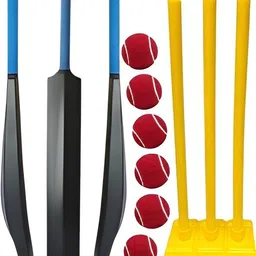 kickmixsports Combo Set PVC Bat With Plastic Wicket Set And 6 Tennis Ball(Red) Cricket Kit-picture-11