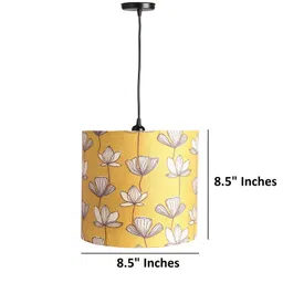 btr crafts BTR CRAFTS® Mustered Junoon Color, Classic Pendant Drum Lamp Shade, Decorative Light Lamp, Hanging Spotlight with Fixture (Beige), 40Watts, Silver Canopy -: Pack of 1 (8.5 * 8.5 Inches) image 4