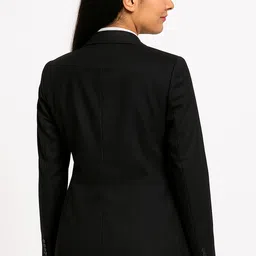 smalltry Women Solid Single Breasted Formal Blazer image 2