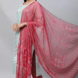 aurelia Poly Chiffon Floral Print Pink Women Dupatta-picture-13