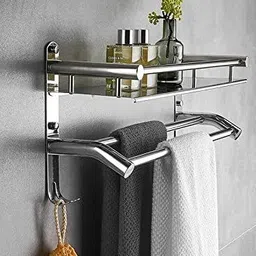 dxdt Bathroom Shelf Stand 2 Layer Multiuse Rack with 1 layer wall shelf and 1 layerTowel Rack/ Towel Holder-picture-19