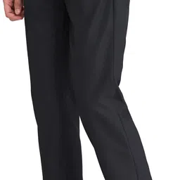 park avenue Men Regular Fit Black Polyester Trousers image 3