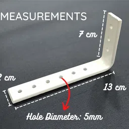 fapbadri Heavy Duty L Brackets Wall Mounted Shelf Supports, Ivory, Size: 13 cm, 6 Pieces 13 Shelf Bracket image 2