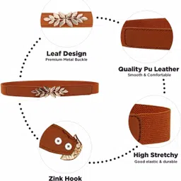 redhorns Women Formal, Casual, Evening, Party Tan Fabric Belt image 2