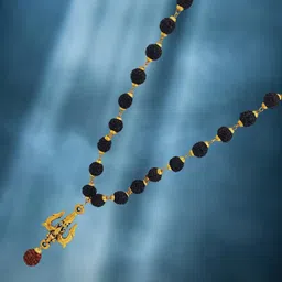 khushal enterprise God Lord Ram Ram Sri Ram Ji 5 Mukhi Rudraksha Rudraksha Mala For Brother's Beads Gold-plated Plated Brass, Wood Necklace-picture-20