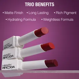 hilary rhoda Matte Trio Lipstick | Matte Finish & Long Lasting Lipstick | Pack of 3 Lipsticks image 2