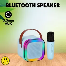 TechElectro K12 (PORTABLE BLUETOOTH SPEAKER)With Karaoke Mic RGB Light, HD Sound E-295 10 W Bluetooth Laptop/Desktop Speaker-picture-11