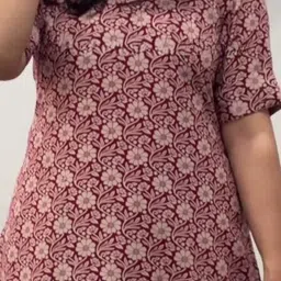 dhibha Women Viscose Rayon Kurti Pant Set image 4