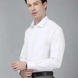 park avenue Men Slim Fit Self Design Formal Shirt image 4