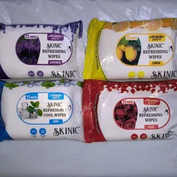 skinic Refreshing Wet Wipes Combo – Lavender, Lemon, Mint, Rose-4 Packs×25 Wipes-picture-13