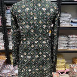 foxdx Men Embroidered Cotton Blend Straight Kurta image 2