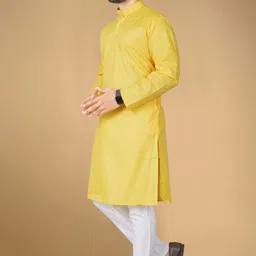 lyplo Pack of 2 Men Solid Cotton Blend Straight Kurta image 3