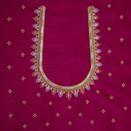 vivida enterprise Unstitched Pure Silk Blouse Material Embroidered image 2