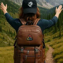 mophonics Stylish PU Leather Backpack | Waterproof | Travel Bag Men&Women | Outdoor Trips Rucksack - 55 L image 1