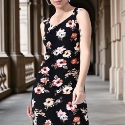 sakshi trader Women Bodycon Black Knee Length Dress-picture-1