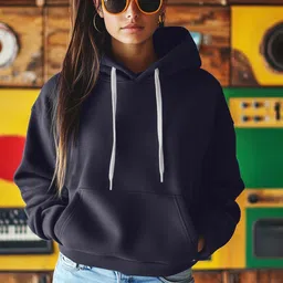 juneberry Women Full Sleeve Solid Hooded Sweatshirt-picture-19