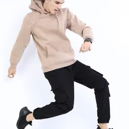 highlander Men Full Sleeve Solid Hooded Sweatshirt image 3