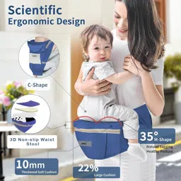 golden bee Baby carrier with Hip seat ,Multi carry Position,Ergonomic design( 4-36 months) Baby Carrier image 3