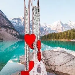 heartwindchimes Red Heart Shape Wind Chimes | Romantic Home Décor & Positive Energy Gift Brass Windchime image 3