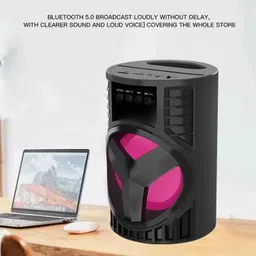 bogx Bluetooth Party Speaker with Wired Mic for Karaoke, RGB Lights portable speaker 5 W Bluetooth Home Theatre image 2