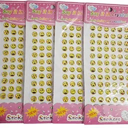 khusha creations 3D Crystal Stone Smiley Stickers For Craft Projects,Decorations ,DIY (Pack Of 4)-picture-41