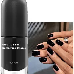 gfsu - go for something unique Toxic Free Quick Dry Long Lasting Glossy Shine nail polish black image 1