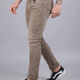 cantabil Men Regular Mid Rise Brown Jeans image 3