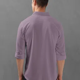 bullmer Men Regular Fit Solid Spread Collar Casual Shirt image 2