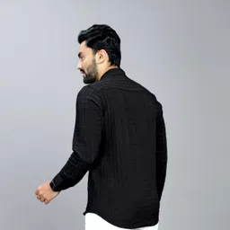 sti Men Regular Fit Self Design Spread Collar Casual Shirt image 2