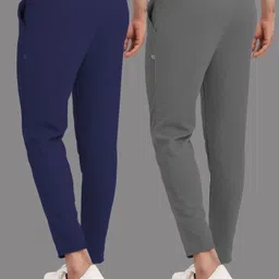 z-devil Pack of 2 Men Solid Blue, Grey Track Pants image 2