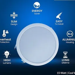 bilbari 8 Watt Decorative LED Round Panel Light Ceiling Lamp(Pack 1) Chandelier Ceiling Lamp image 3
