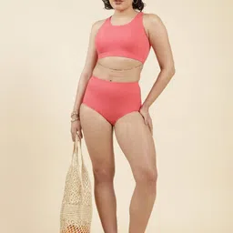 blissclub Solid Women Pink Swimsuit-picture-25