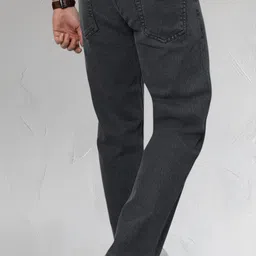 hoker Men Straight Fit Mid Rise Dark Grey Jeans image 2