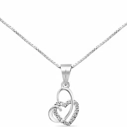Zarkan Hug My Heart 925 Silver Pendant Cubic Zirconia Rhodium Plated Sterling Silver Necklace-picture-36