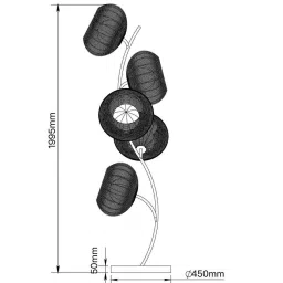 rippl lightings Mystic Bloom Eclipse Handcrafted Table Lamp with Bulb (E27 Holder) image 2
