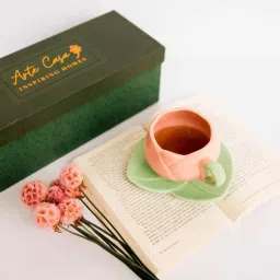 artecasa Tulip Charm Ceramic Cup Set (Set of 3, Multicolor) image 4