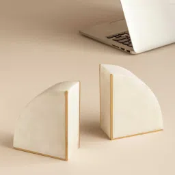 marbleous Daze Set Of 2 White Stone Bookend image 3