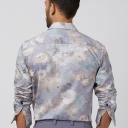 mufti Men Slim Fit Printed Spread Collar Casual Shirt image 3