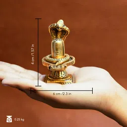 Ekhasa Gold-Toned Shivling With Sheshnag Idol Showpiece image 5